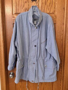 Izzi Women's Parka Jacket Full Zip Hooded 3X Blue